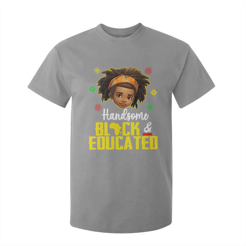 Black Pride T Shirt For Kid I Am The Strong African King Boy Handsome Black And Educated TS09 Sport Gray Print Your Wear