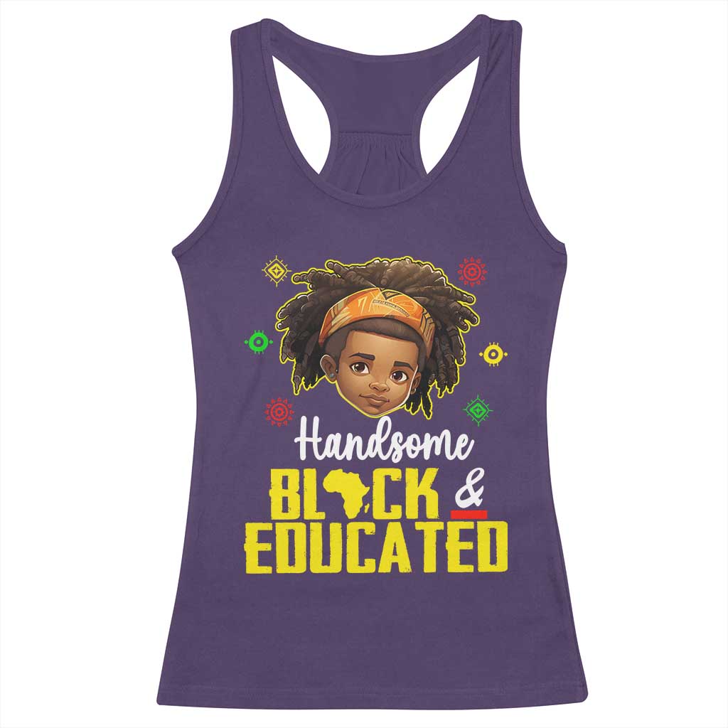 Black Pride Racerback Tank Top I Am The Strong African King Boy Handsome Black And Educated TS09 Purple Print Your Wear