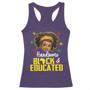 Black Pride Racerback Tank Top I Am The Strong African King Boy Handsome Black And Educated TS09 Purple Print Your Wear