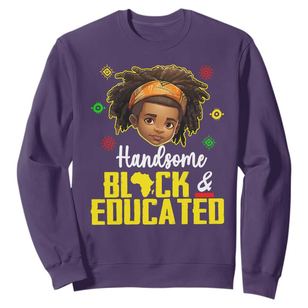 Handsome Black And Educated I Am The Strong African King Boy Sweatshirt TS09 Purple Printyourwear