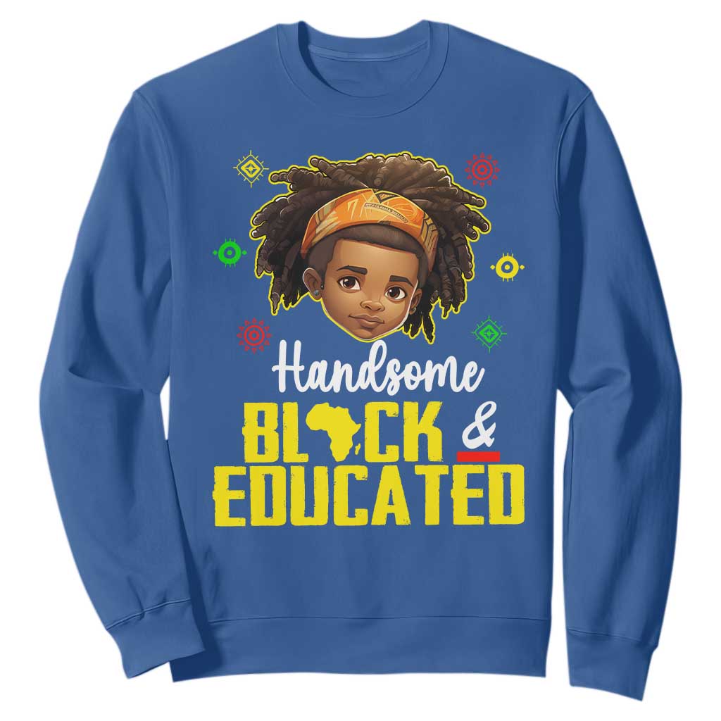 Handsome Black And Educated I Am The Strong African King Boy Sweatshirt TS09 Royal Blue Printyourwear