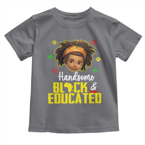Black Pride Toddler T Shirt I Am The Strong African King Boy Handsome Black And Educated TS09 Charcoal Print Your Wear