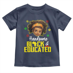 Black Pride Toddler T Shirt I Am The Strong African King Boy Handsome Black And Educated TS09 Navy Print Your Wear