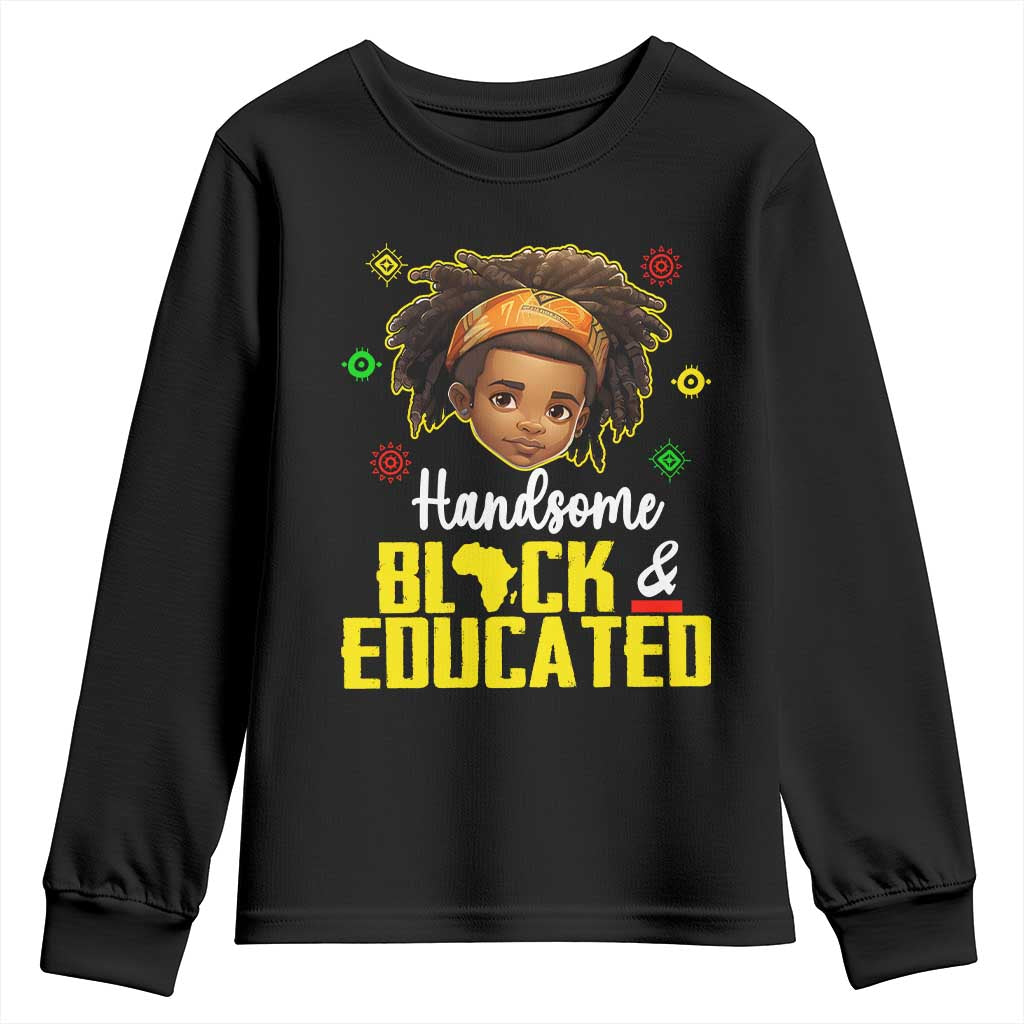 Black Pride Youth Sweatshirt I Am The Strong African King Boy Handsome Black And Educated TS09 Black Print Your Wear