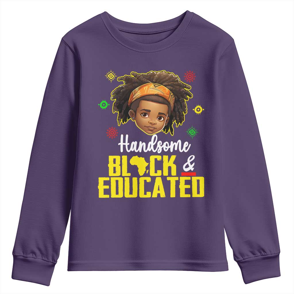 Black Pride Youth Sweatshirt I Am The Strong African King Boy Handsome Black And Educated TS09 Purple Print Your Wear
