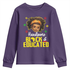 Black Pride Youth Sweatshirt I Am The Strong African King Boy Handsome Black And Educated TS09 Purple Print Your Wear