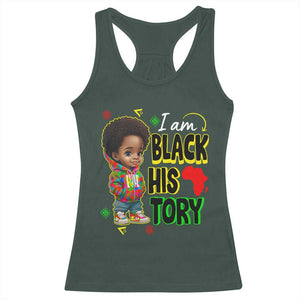 Handsome Kids Boys I Am Black History Month Racerback Tank Top TS09 Dark Forest Green Print Your Wear