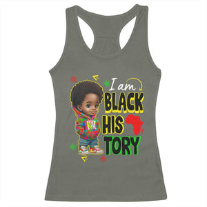 Handsome Kids Boys I Am Black History Month Racerback Tank Top TS09 Military Green Print Your Wear