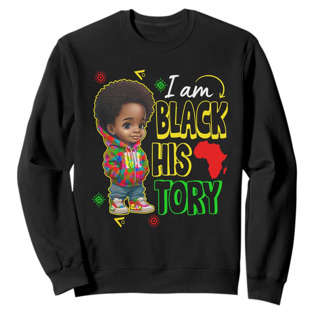 Handsome Kids Boys I Am Black History Month Sweatshirt TS09 Black Printyourwear