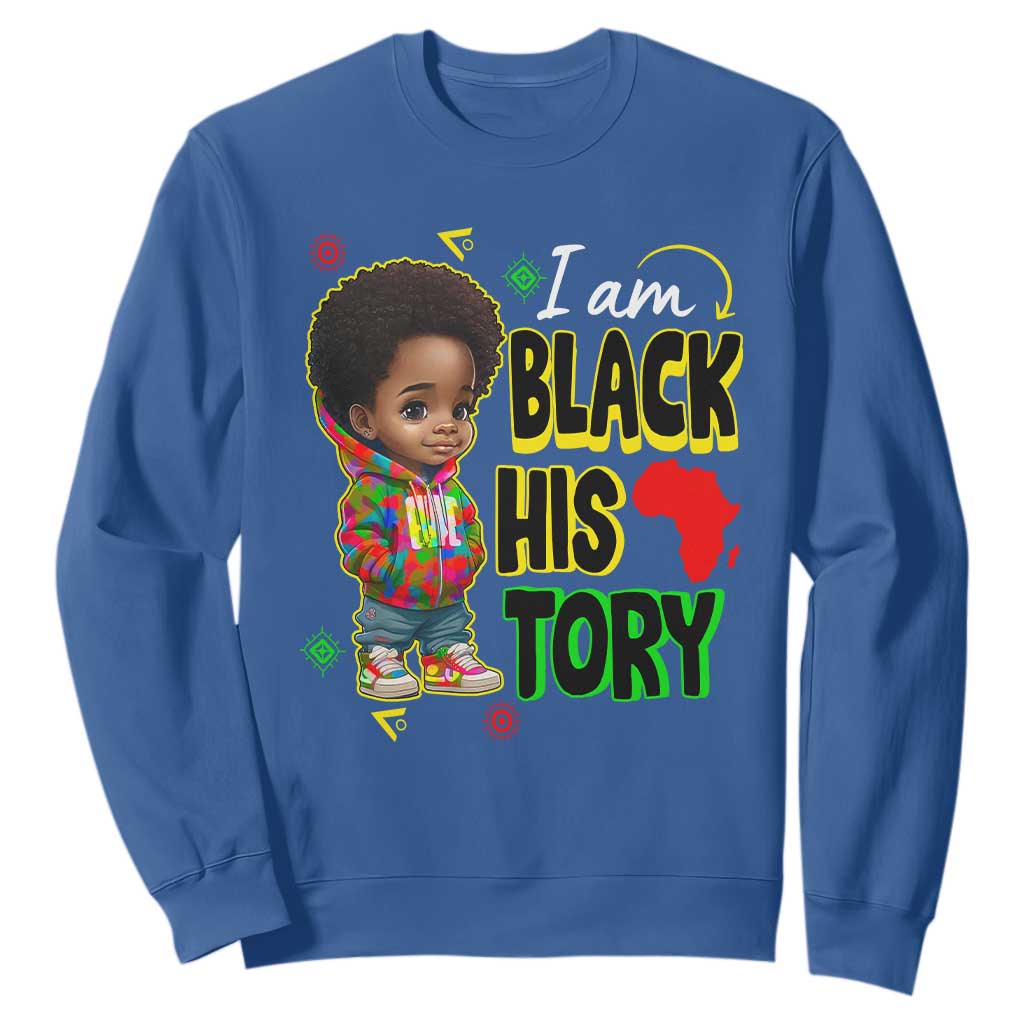 Handsome Kids Boys I Am Black History Month Sweatshirt TS09 Royal Blue Printyourwear