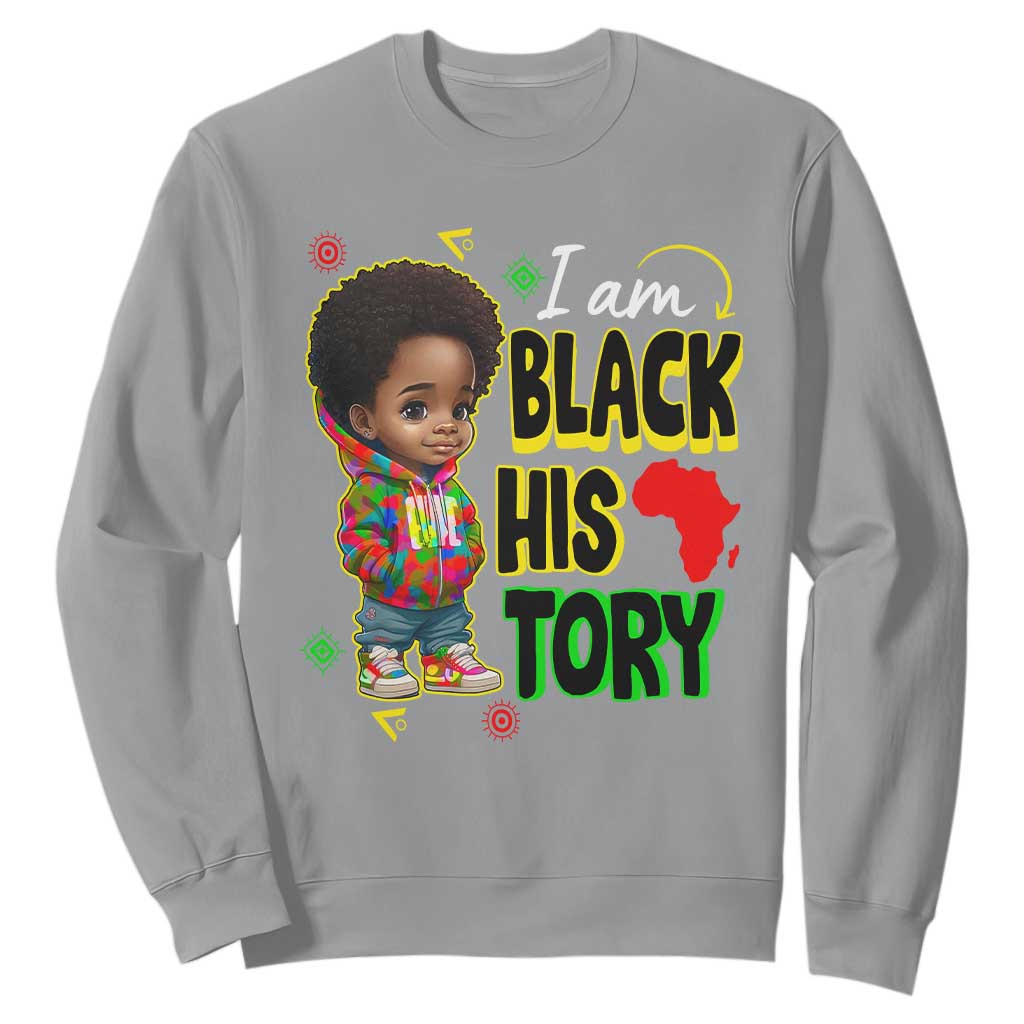 Handsome Kids Boys I Am Black History Month Sweatshirt TS09 Sport Gray Printyourwear