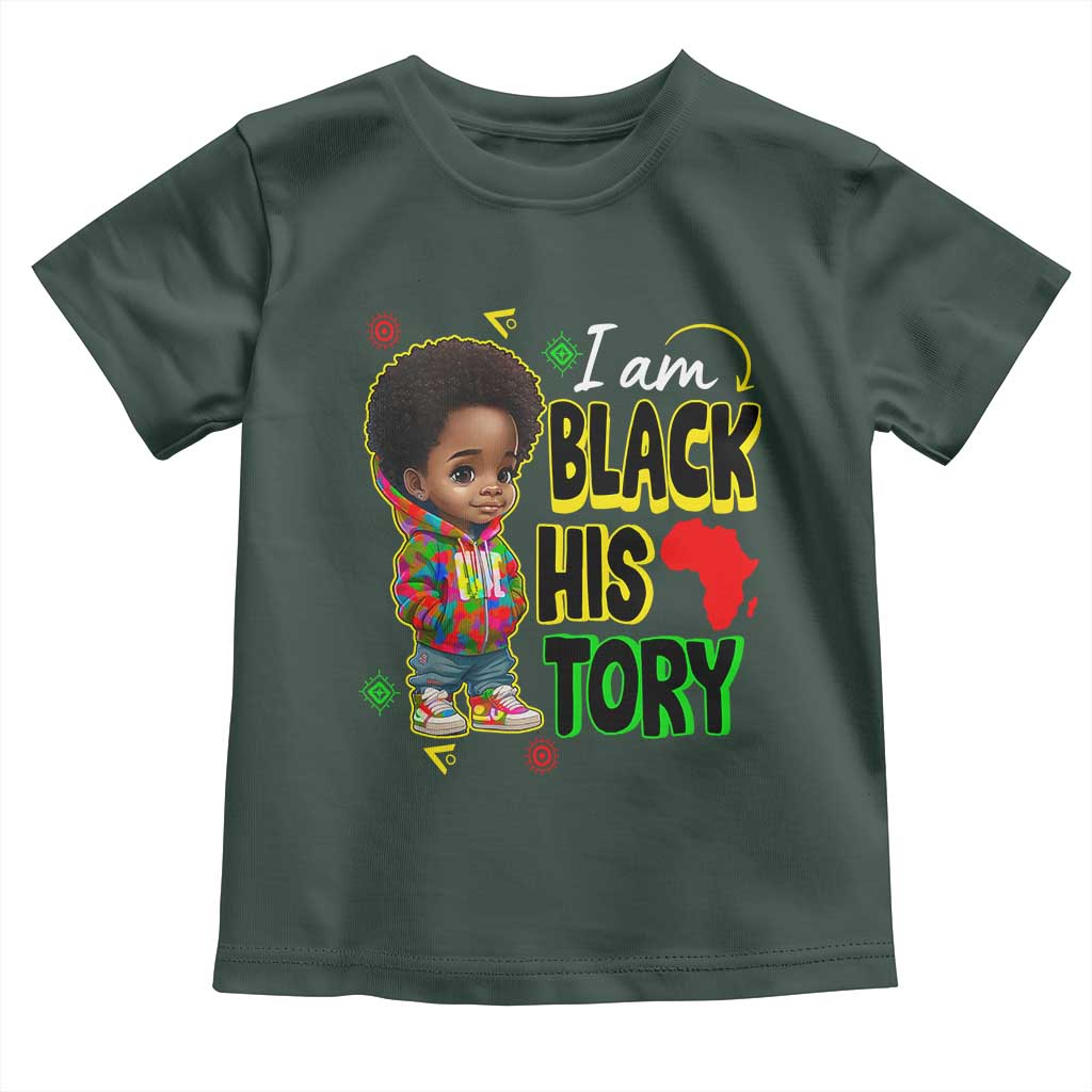 Handsome Kids Boys I Am Black History Month Toddler T Shirt TS09 Dark Forest Green Print Your Wear
