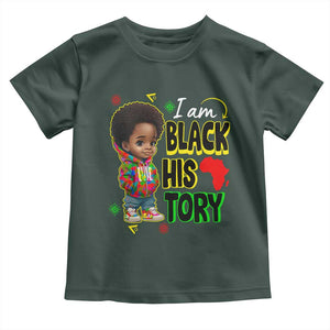 Handsome Kids Boys I Am Black History Month Toddler T Shirt TS09 Dark Forest Green Print Your Wear