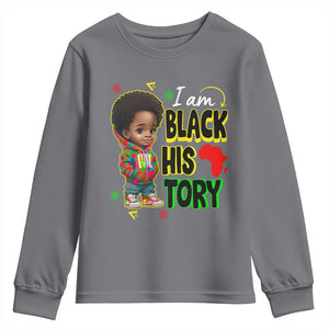Handsome Kids Boys I Am Black History Month Youth Sweatshirt TS09 Charcoal Print Your Wear