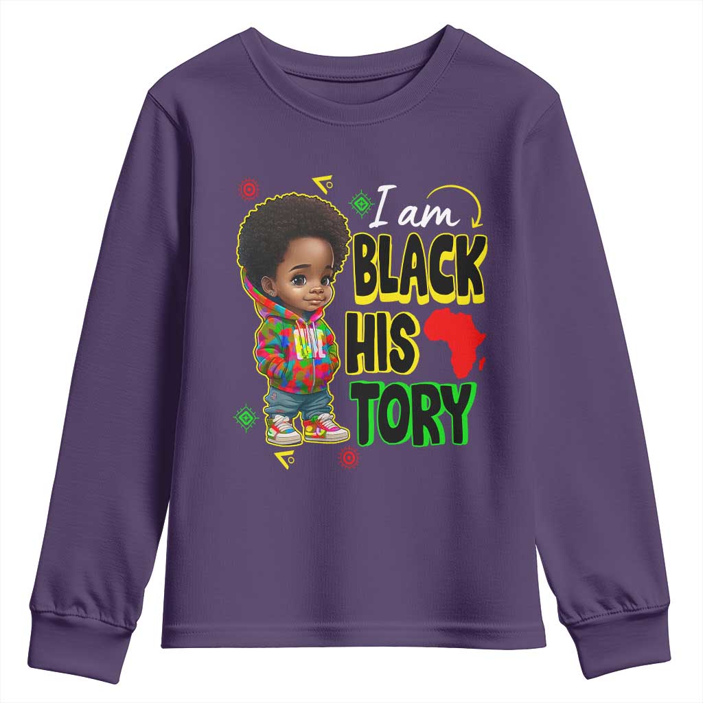Handsome Kids Boys I Am Black History Month Youth Sweatshirt TS09 Purple Print Your Wear
