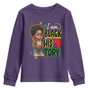 Handsome Kids Boys I Am Black History Month Youth Sweatshirt TS09 Purple Print Your Wear