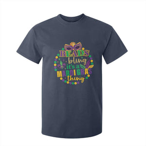Beads And Bling It's A Mardi Gras Thing T Shirt For Kid TS09 Navy Print Your Wear
