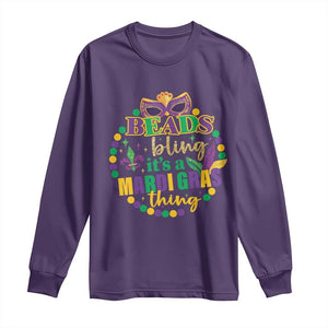 Beads And Bling It's A Mardi Gras Thing Long Sleeve Shirt TS09 Purple Print Your Wear