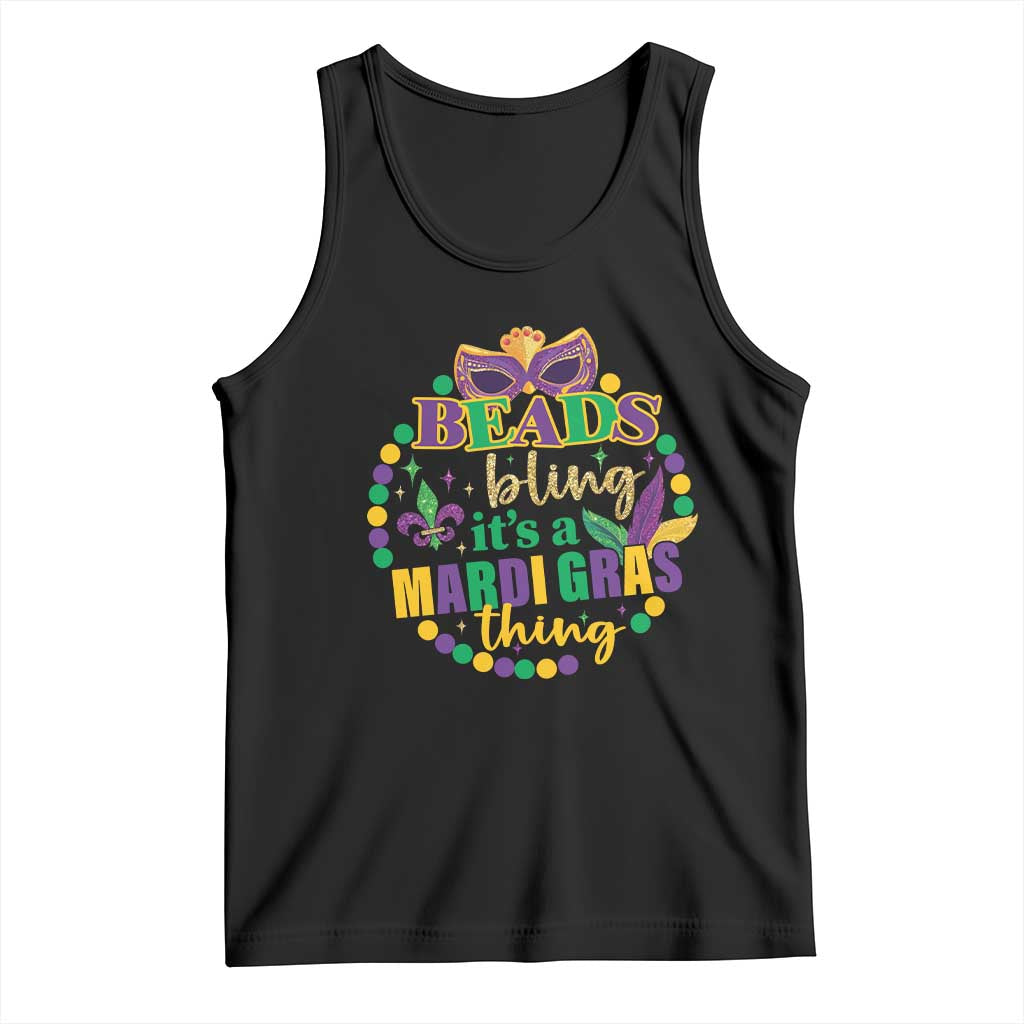 Beads And Bling It's A Mardi Gras Thing Tank Top TS09 Black Print Your Wear