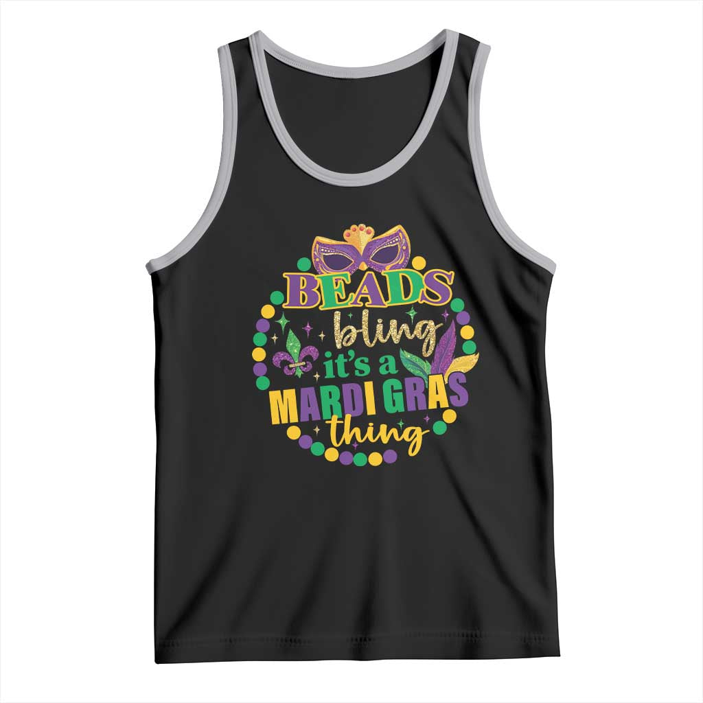 Beads And Bling It's A Mardi Gras Thing Tank Top TS09 Black Athletic Heather Print Your Wear