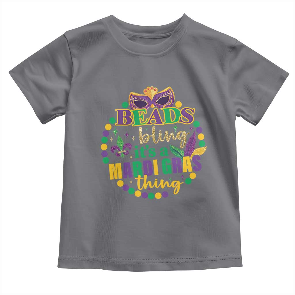 Beads And Bling It's A Mardi Gras Thing Toddler T Shirt TS09 Charcoal Print Your Wear