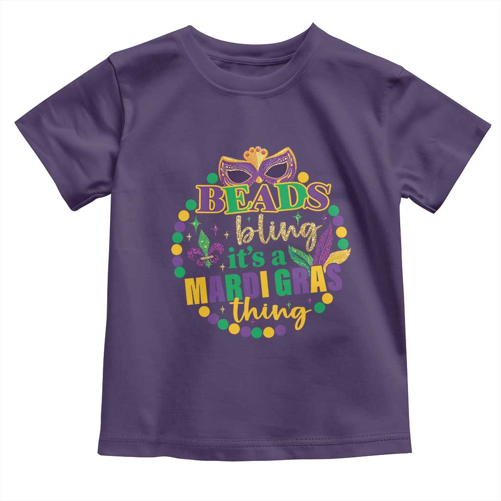 Beads And Bling It's A Mardi Gras Thing Toddler T Shirt TS09 Purple Print Your Wear