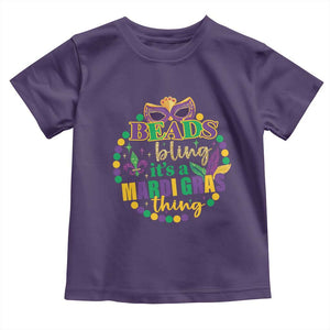 Beads And Bling It's A Mardi Gras Thing Toddler T Shirt TS09 Purple Print Your Wear