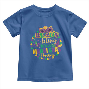 Beads And Bling It's A Mardi Gras Thing Toddler T Shirt TS09 Royal Blue Print Your Wear