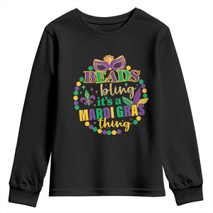 Beads And Bling It's A Mardi Gras Thing Youth Sweatshirt TS09 Black Print Your Wear