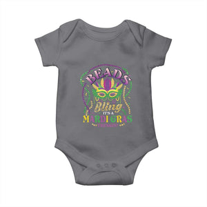 Beads And Bling It's A Mardi Gras Thing New Orleans Baby Onesie TS09 Charcoal Print Your Wear