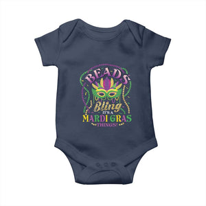 Beads And Bling It's A Mardi Gras Thing New Orleans Baby Onesie TS09 Navy Print Your Wear