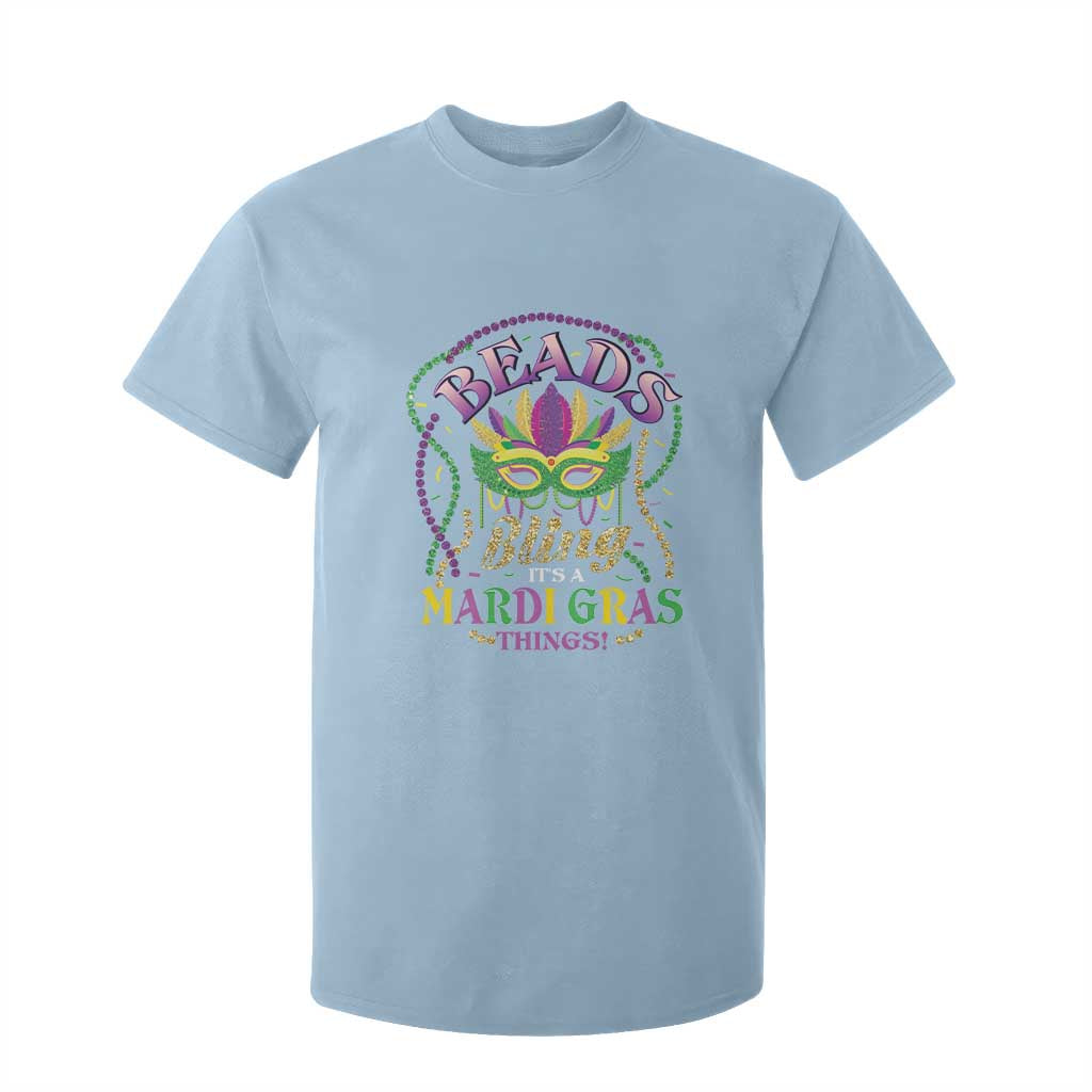 Beads And Bling It's A Mardi Gras Thing New Orleans T Shirt For Kid TS09 Light Blue Print Your Wear