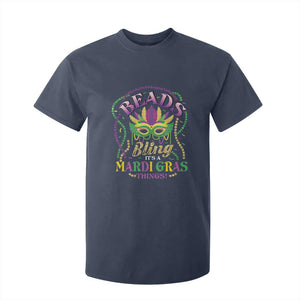 Beads And Bling It's A Mardi Gras Thing New Orleans T Shirt For Kid TS09 Navy Print Your Wear