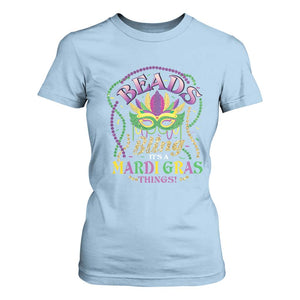 Beads And Bling It's A Mardi Gras Thing New Orleans T Shirt For Women TS09 Light Blue Print Your Wear