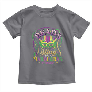 Beads And Bling It's A Mardi Gras Thing New Orleans Toddler T Shirt TS09 Charcoal Print Your Wear