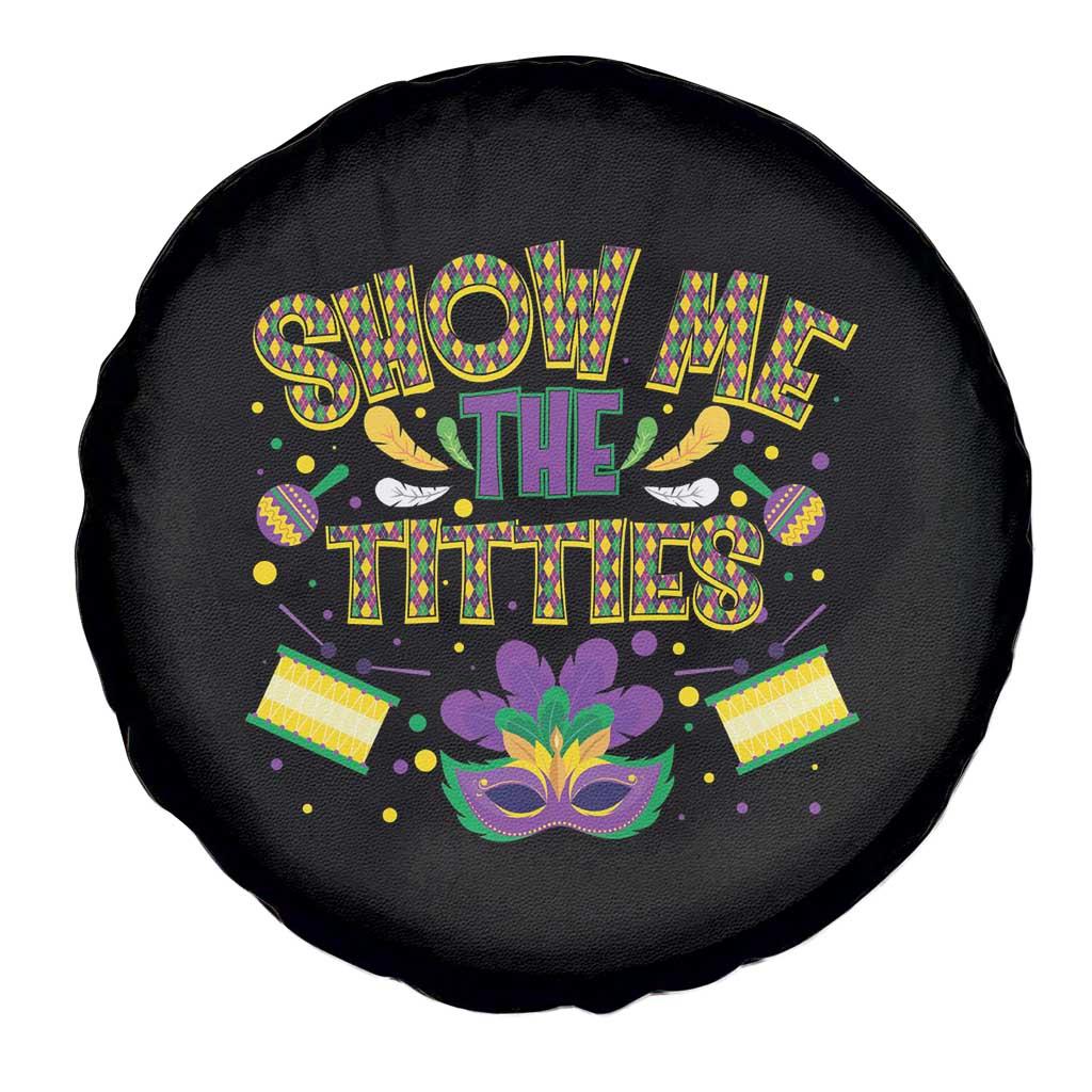 Mardi Gras Spare Tire Cover Show Me The Titties Funny Party TS09 Print Your Wear