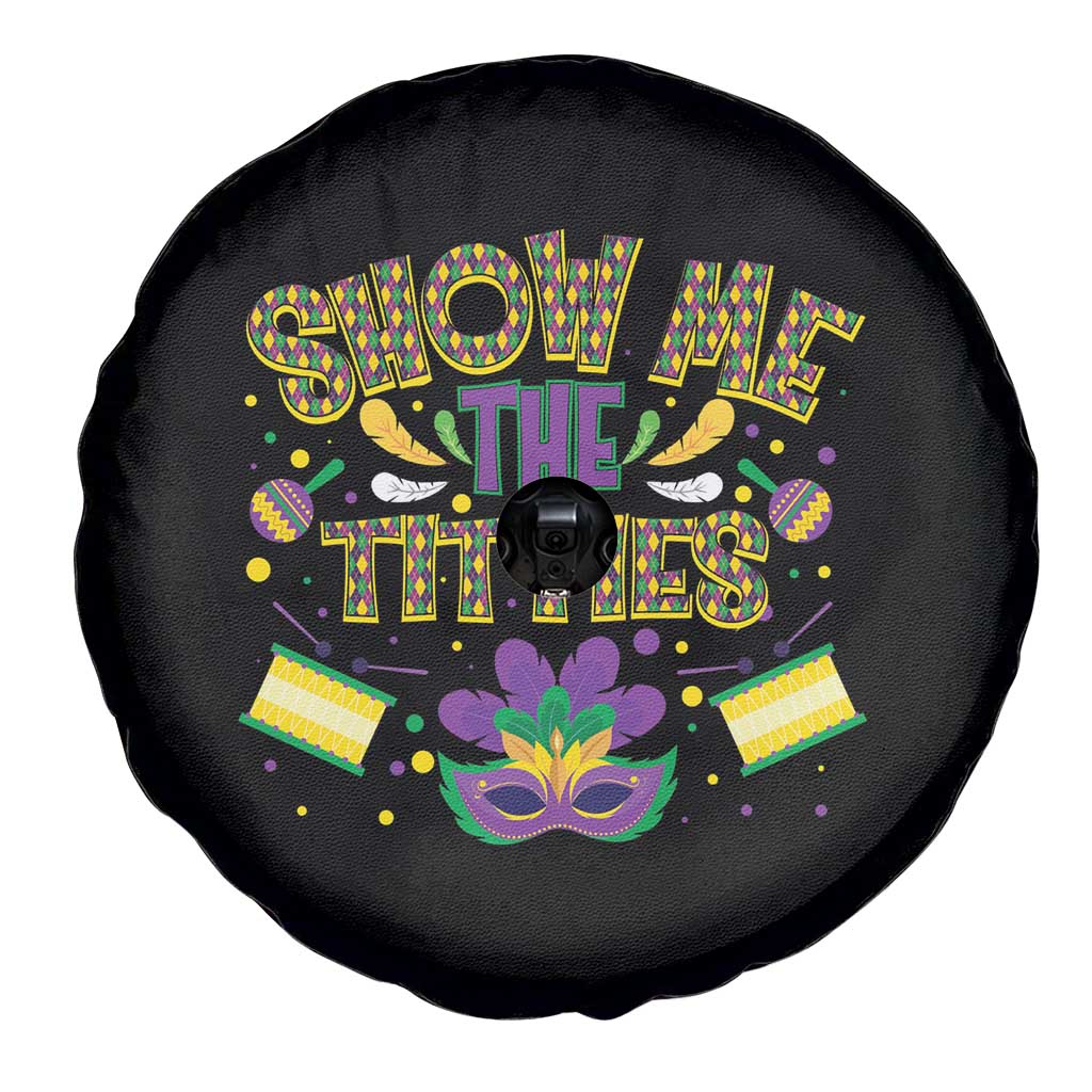 Mardi Gras Spare Tire Cover Show Me The Titties Funny Party TS09 Print Your Wear