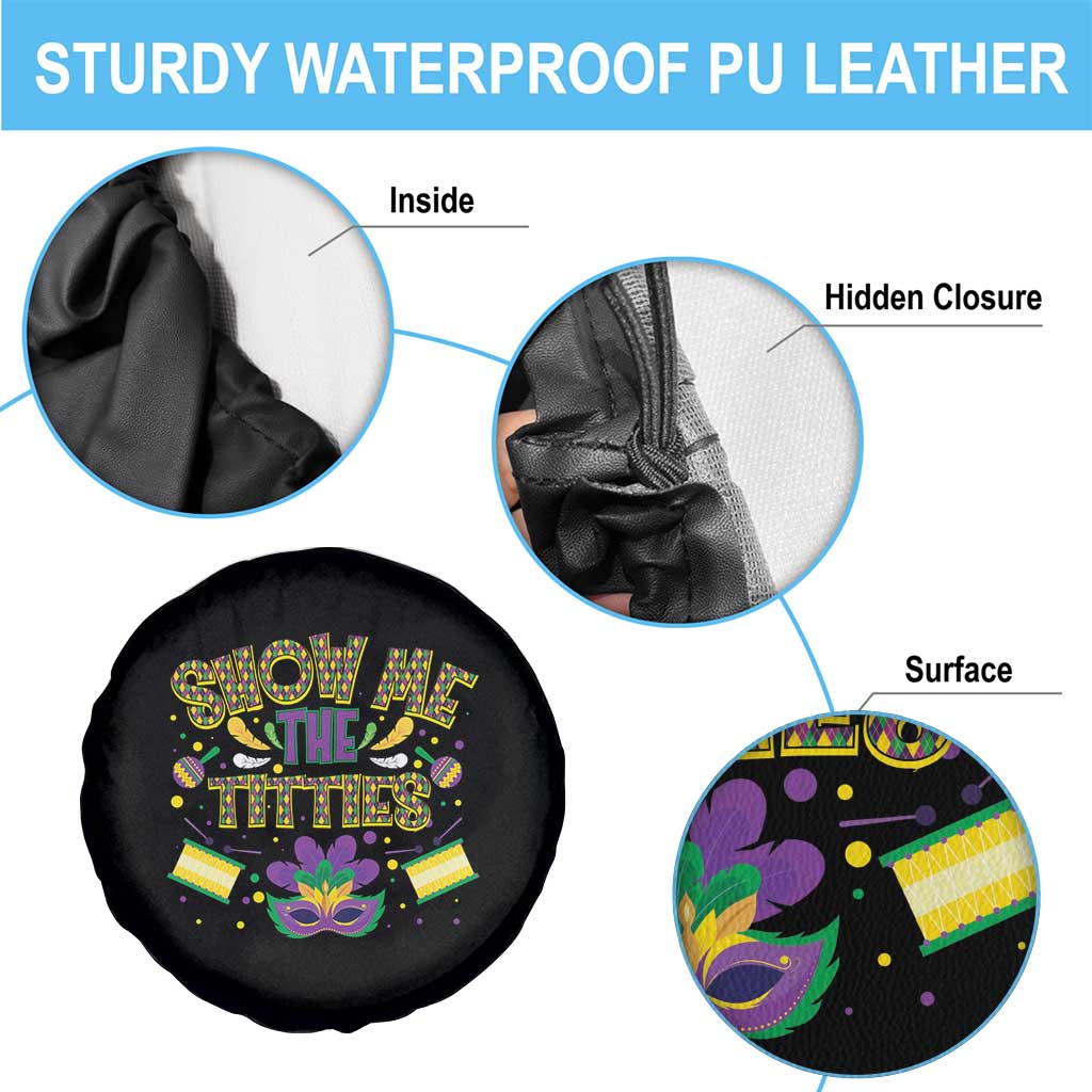 Mardi Gras Spare Tire Cover Show Me The Titties Funny Party TS09 Print Your Wear