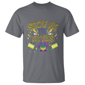 Mardi Gras T Shirt Show Me The Titties Funny Party TS09 Charcoal Printyourwear