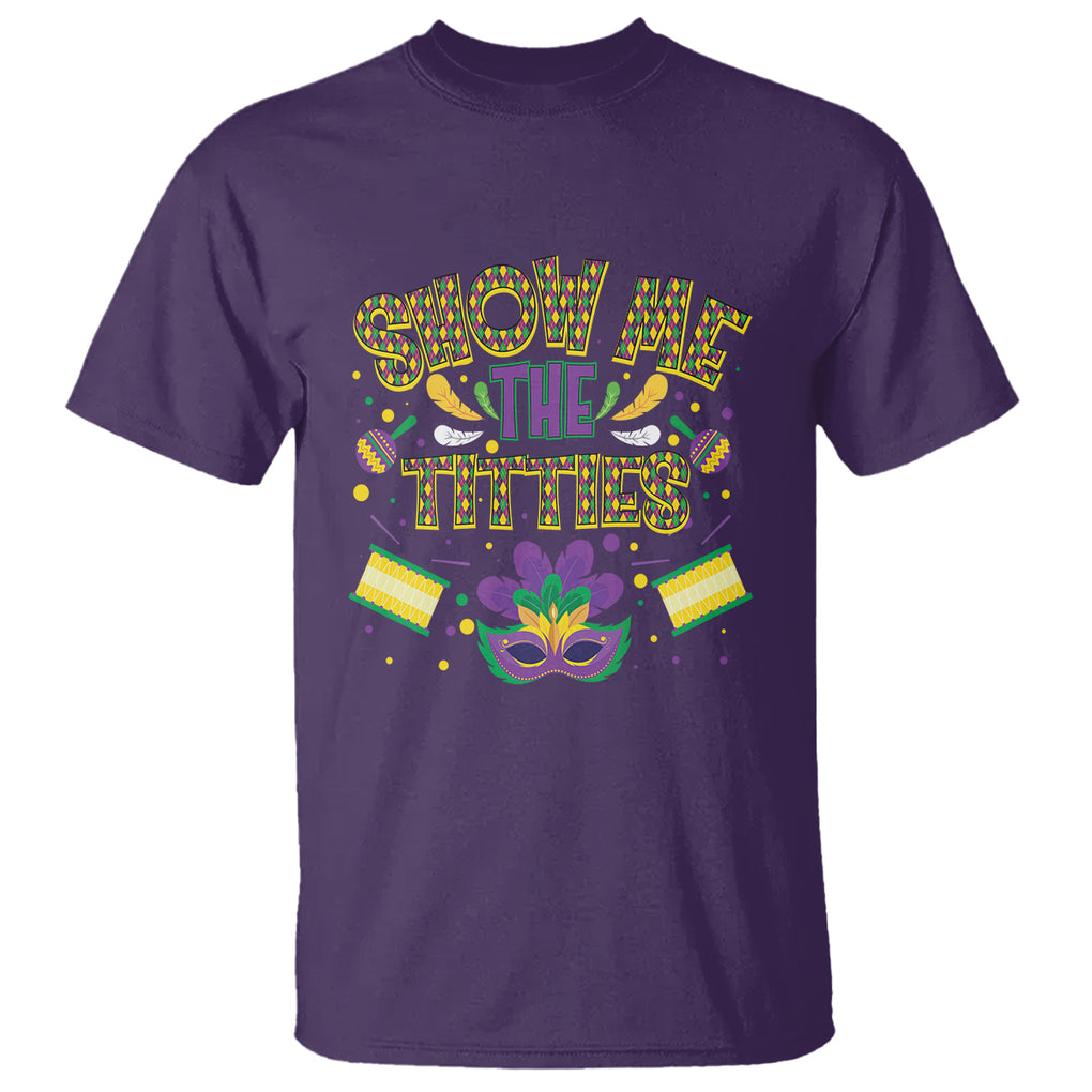 Mardi Gras T Shirt Show Me The Titties Funny Party TS09 Purple Printyourwear