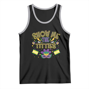 Mardi Gras Tank Top Show Me The Titties Funny Party TS09 Black Athletic Heather Print Your Wear