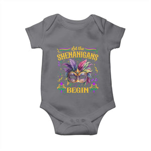 Mardi Gras Baby Onesie Let The Shenanigans Begin TS09 Charcoal Print Your Wear