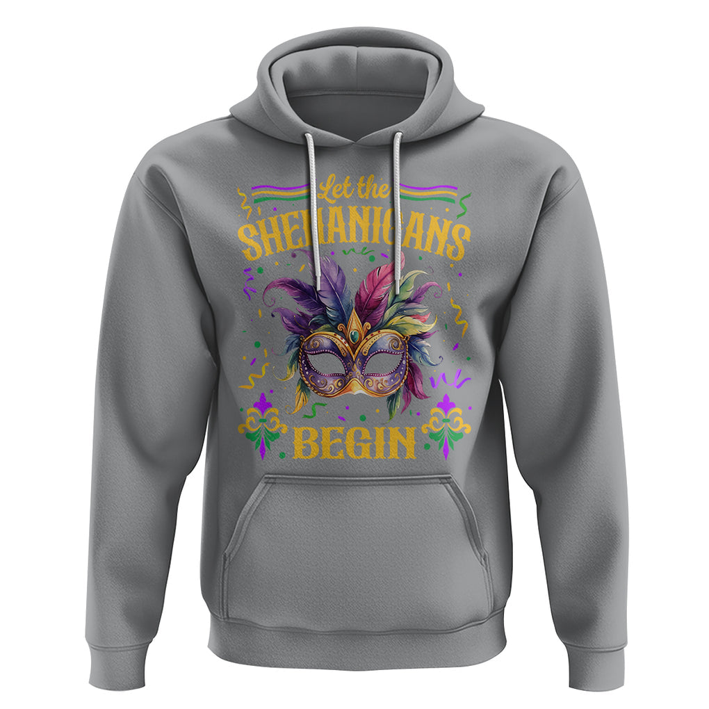 Mardi Gras Hoodie Let The Shenanigans Begin TS09 Sport Gray Printyourwear