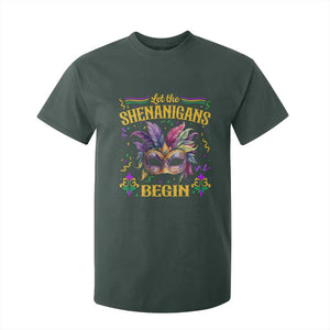 Mardi Gras T Shirt For Kid Let The Shenanigans Begin TS09 Dark Forest Green Print Your Wear