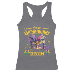 Mardi Gras Racerback Tank Top Let The Shenanigans Begin TS09 Charcoal Print Your Wear