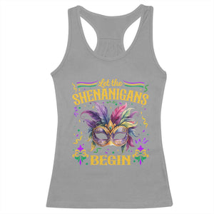 Mardi Gras Racerback Tank Top Let The Shenanigans Begin TS09 Sport Gray Print Your Wear