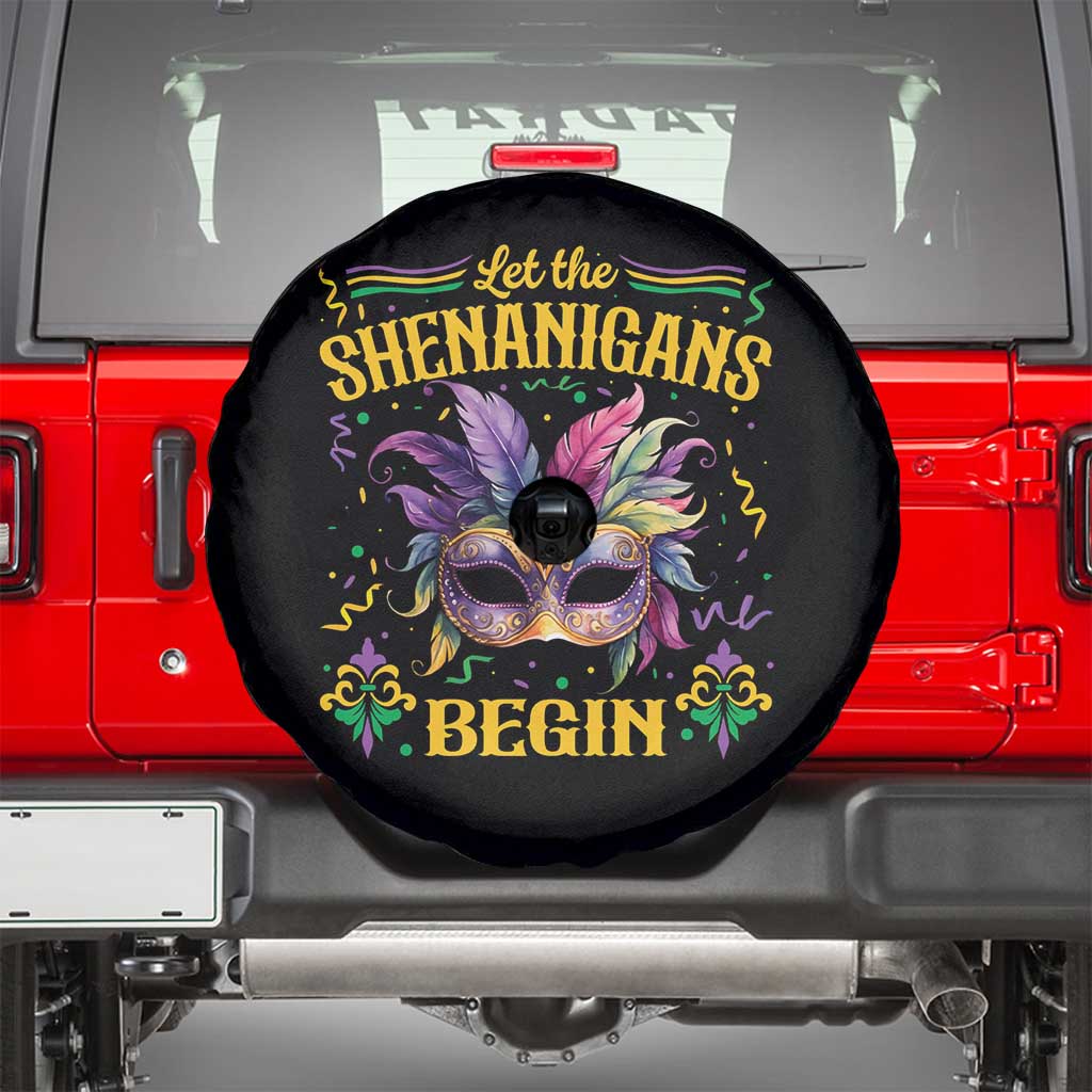 Mardi Gras Spare Tire Cover Let The Shenanigans Begin TS09 Black Print Your Wear