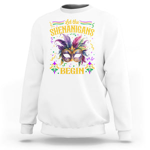 Mardi Gras Sweatshirt Let The Shenanigans Begin TS09 White Printyourwear