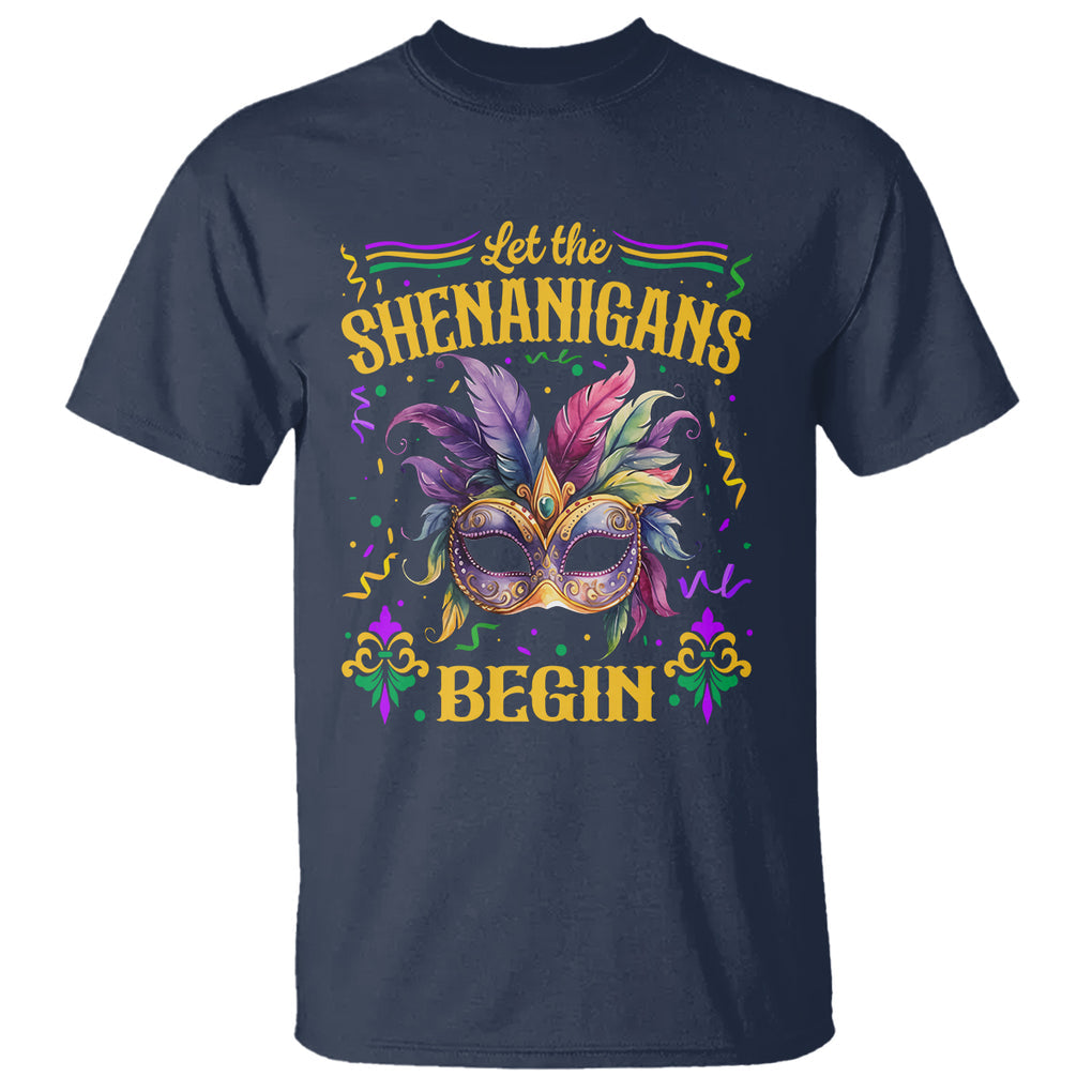 Mardi Gras T Shirt Let The Shenanigans Begin TS09 Navy Printyourwear