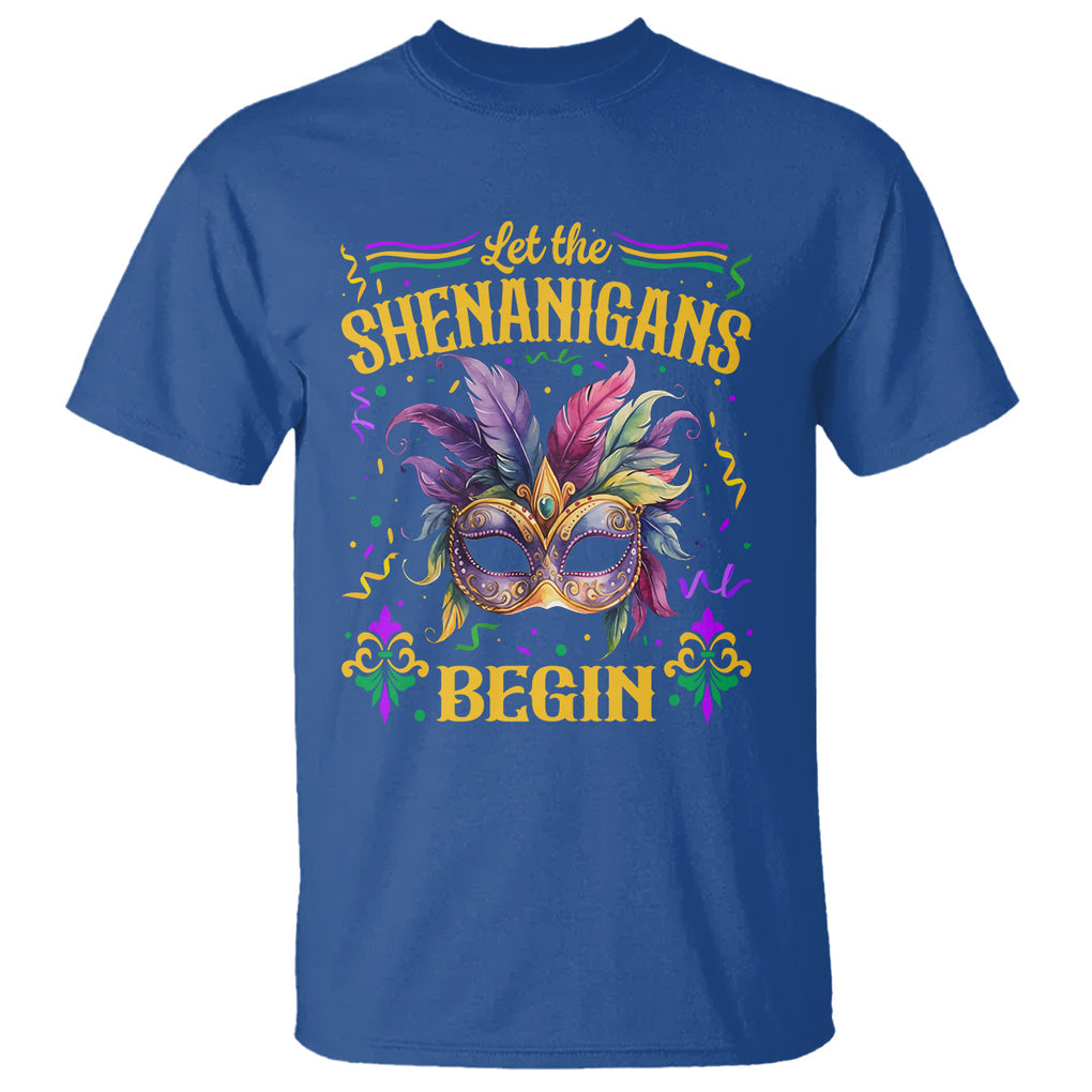 Mardi Gras T Shirt Let The Shenanigans Begin TS09 Royal Blue Printyourwear